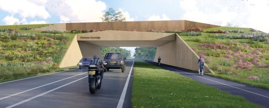 Artist impression natuurbrug Clemens Cornielje (Foto: Provincie Gelderland)